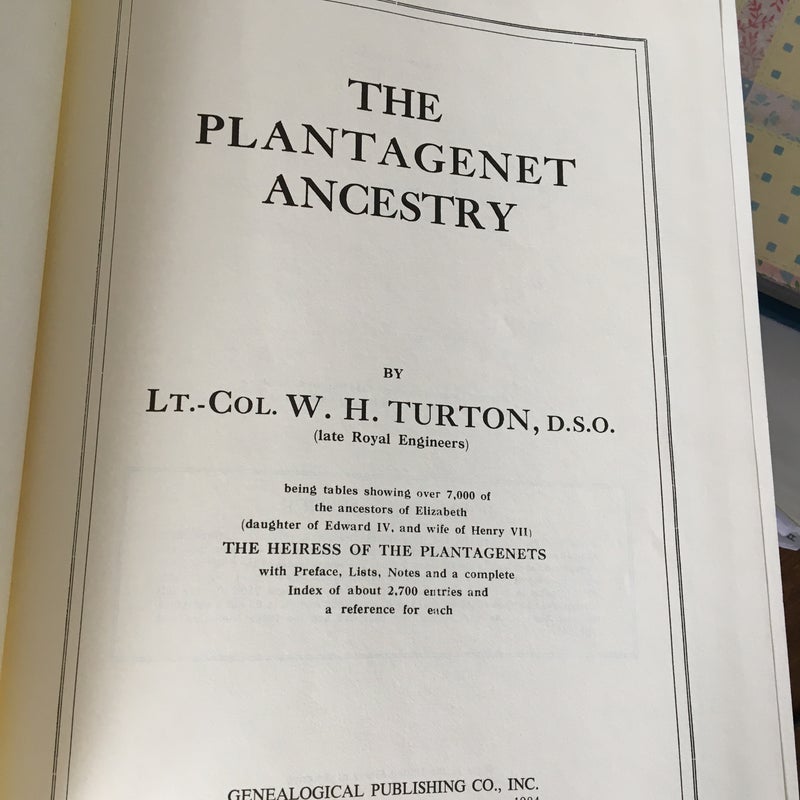 The Plantagenet Ancestry 1984 edition