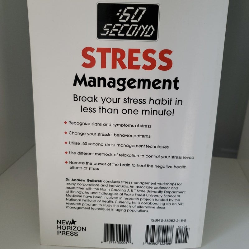 Stress Management by Andrew Goliszek, Paperback | Pangobooks