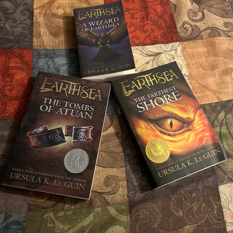 A Wizard of Earthsea, The Tombs of Atuan & The Farthest Shore (Ursula K. Le Guin Books 1-3 Book Bundle)