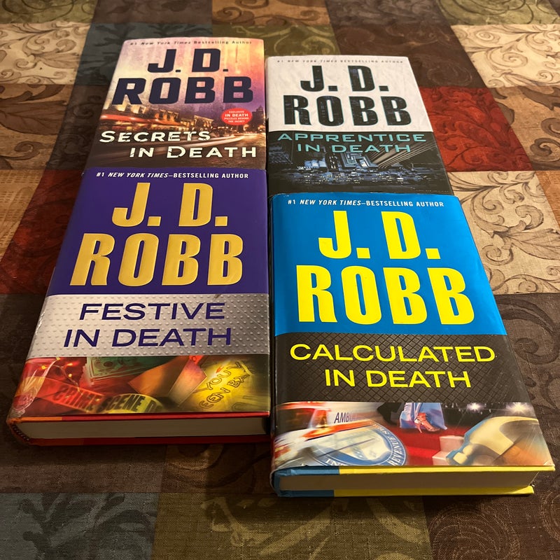 Secrets in Death, Apprentice in Death, Festive in Death & Calculated in Death (J. D. Robb Book Bundle)