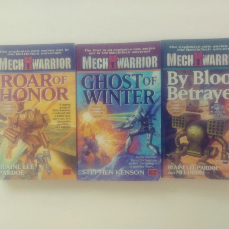 MechWarrior Paperback Lot (3) Roar of Honor, Ghost of Winter, By Blood Betrayed 
