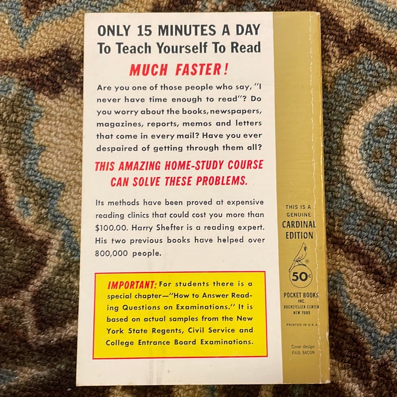 Faster Reading Self-Taught (VINTAGE, 1957)
