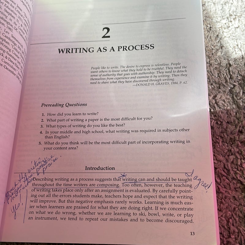 Writing Across the Curriculum in Middle and High Schools