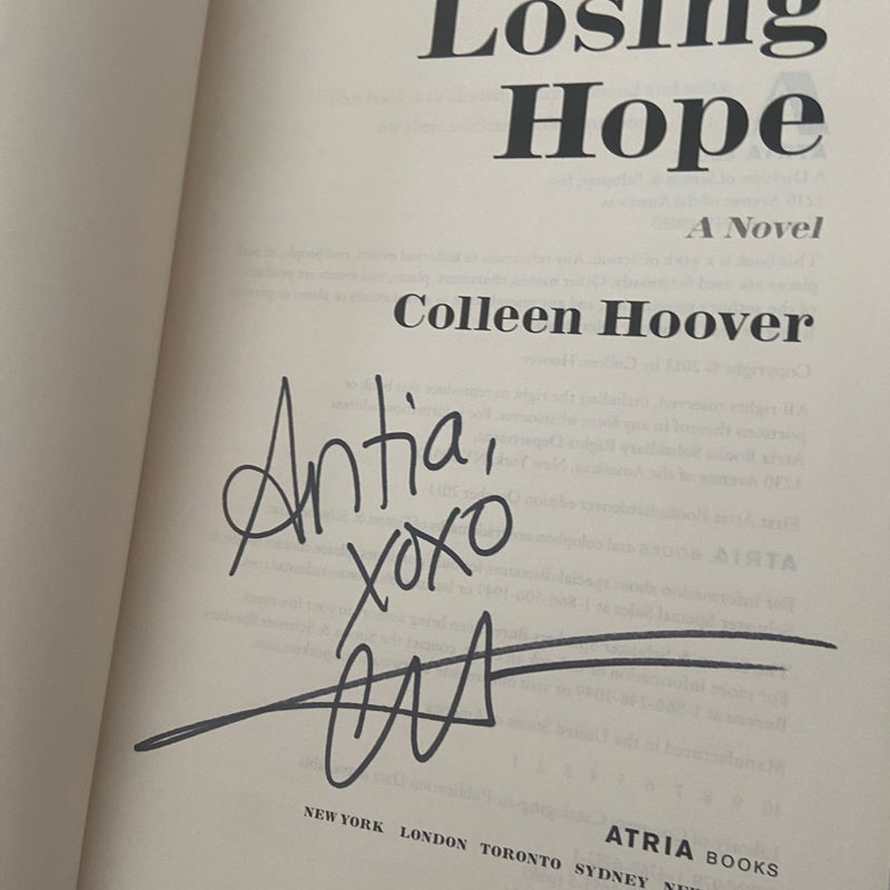 SIGNED HARDCOVER Losing Hope