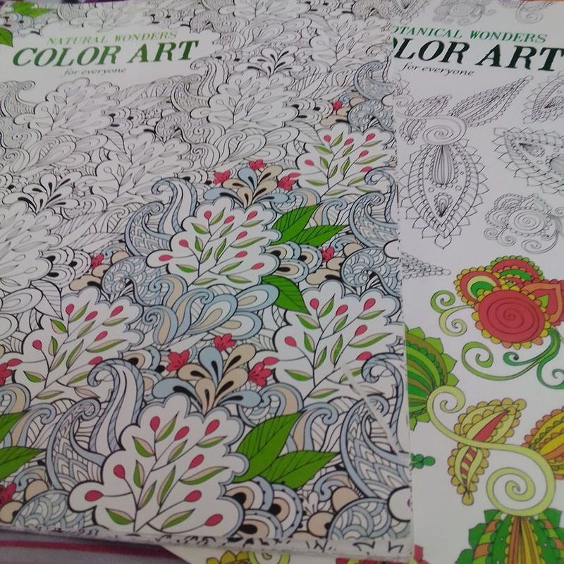 Natural Wonders & Botanical Wonders Coloring books