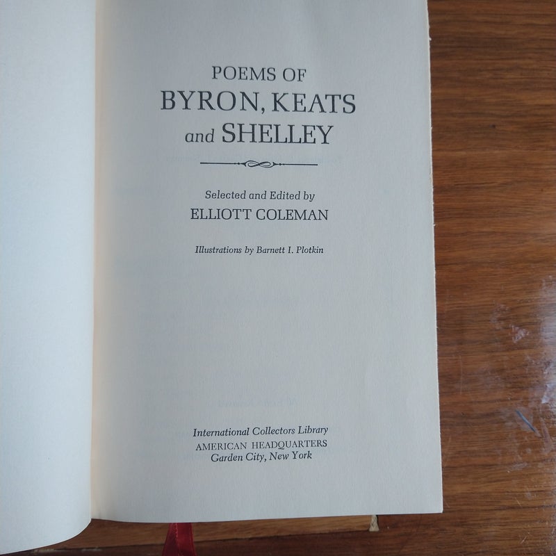 Poems of Byron Keats and Shelly