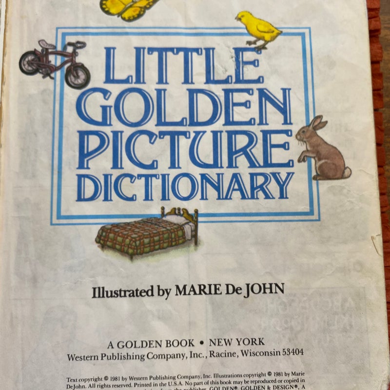 The golden picture dictionary 洋書 1976 Large Hardcover A Golden Book the Golden Picture
