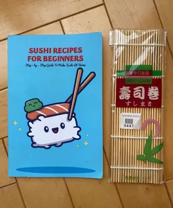 Sushi Recipes for Beginners + bamboo sushi mat