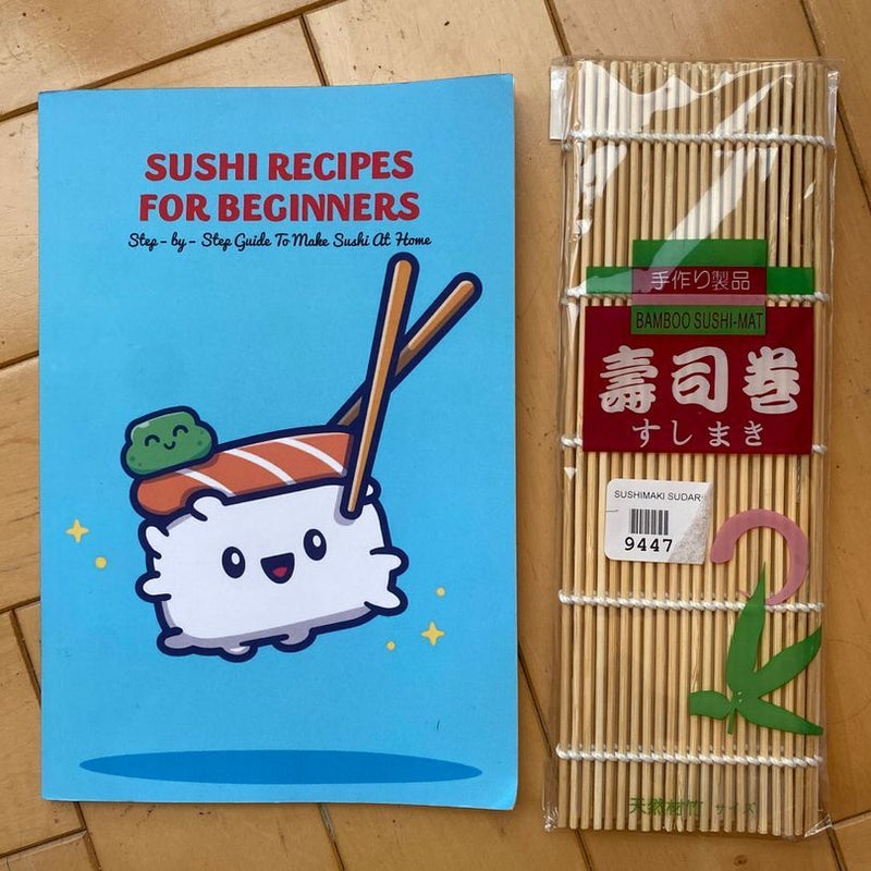Sushi Recipes for Beginners + bamboo sushi mat