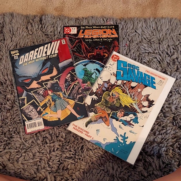 Comic Books (Doc Savage, Daredevil, and Legion of SuperHeroes)