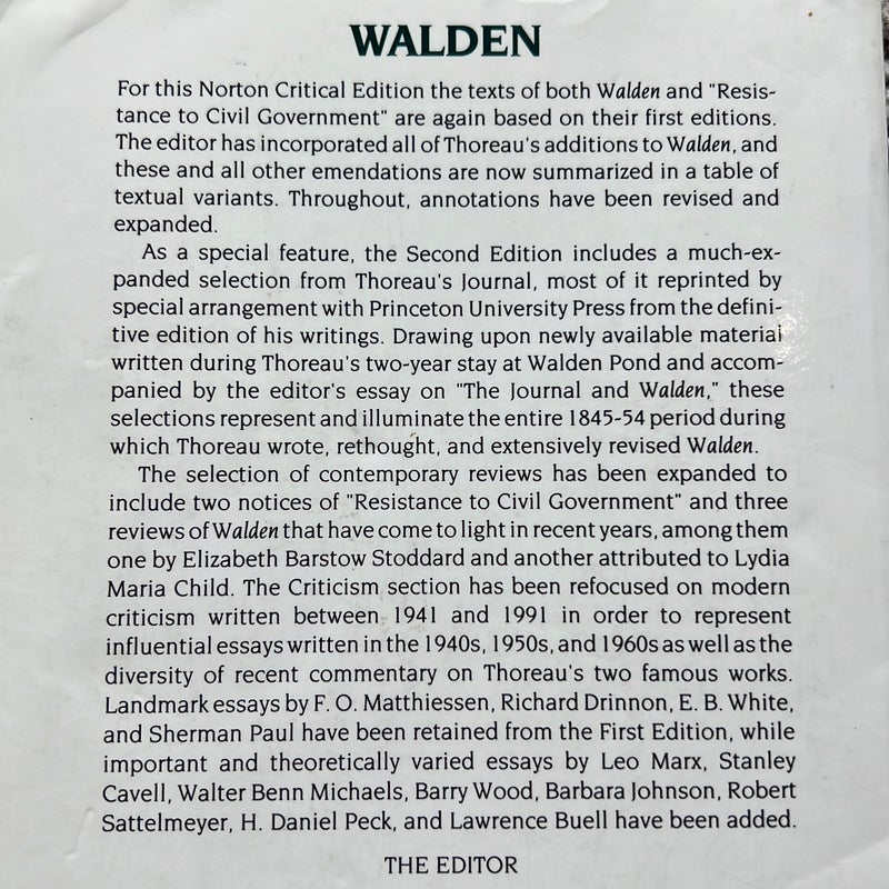 Walden and Resistance to Civil Government
