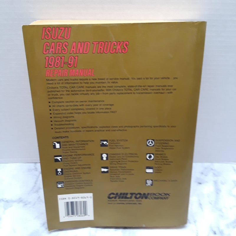 Chilton's Isuzu repair manual part no. 8069