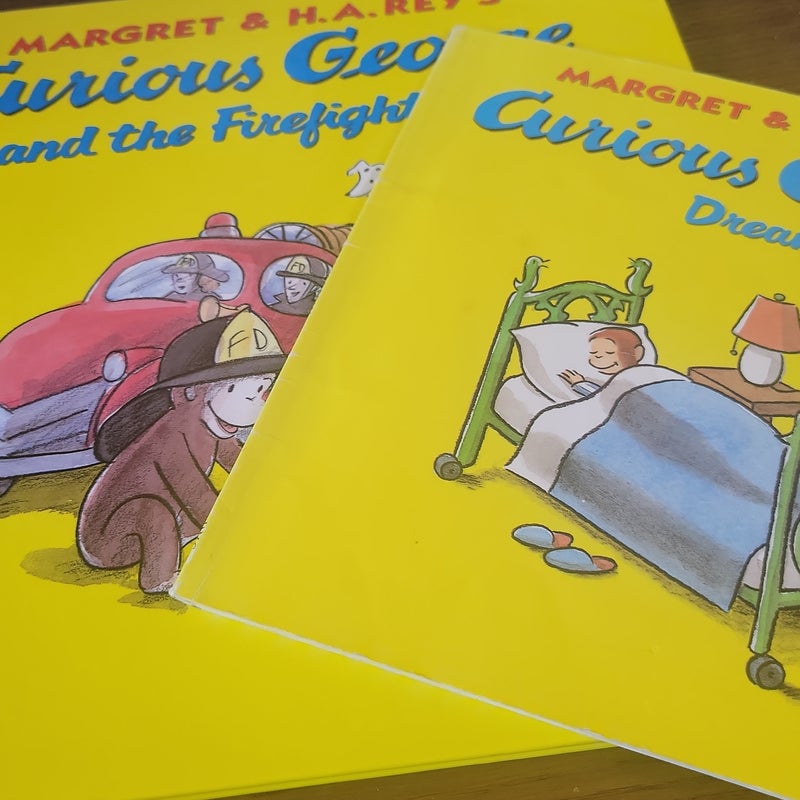 Curious George's Dream & the firefighters 2 books