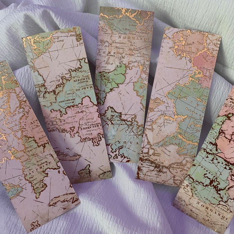  Rose Gold Map Bookmark 