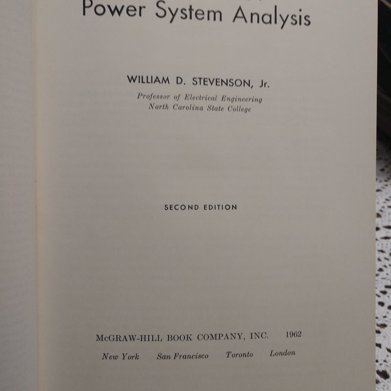 Elements of Power Systems Analysis Second Edition