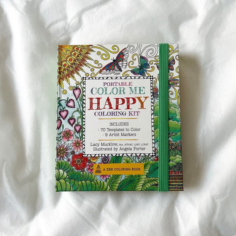 Zen Coloring Book: Portable Color Me Happy Coloring Kit: Includes