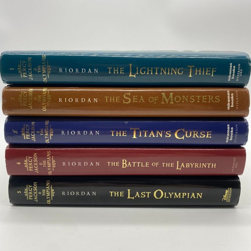 Percy Jackson & The Olympians Hardcover First Edition Set (Books 1-5)