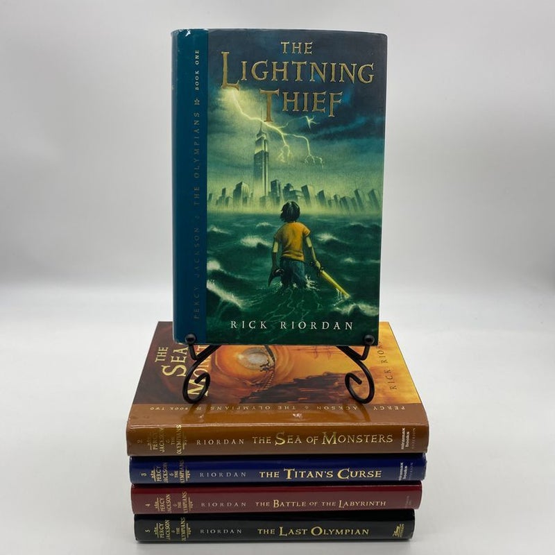 Percy Jackson & The Olympians Hardcover First Edition Set (Books 1-5) by  Rick Riordan, Hardcover