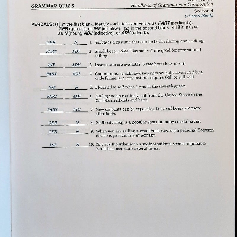 Abeka 11th grade Vocabulary Spelling V 4th ed Teacher Key;
