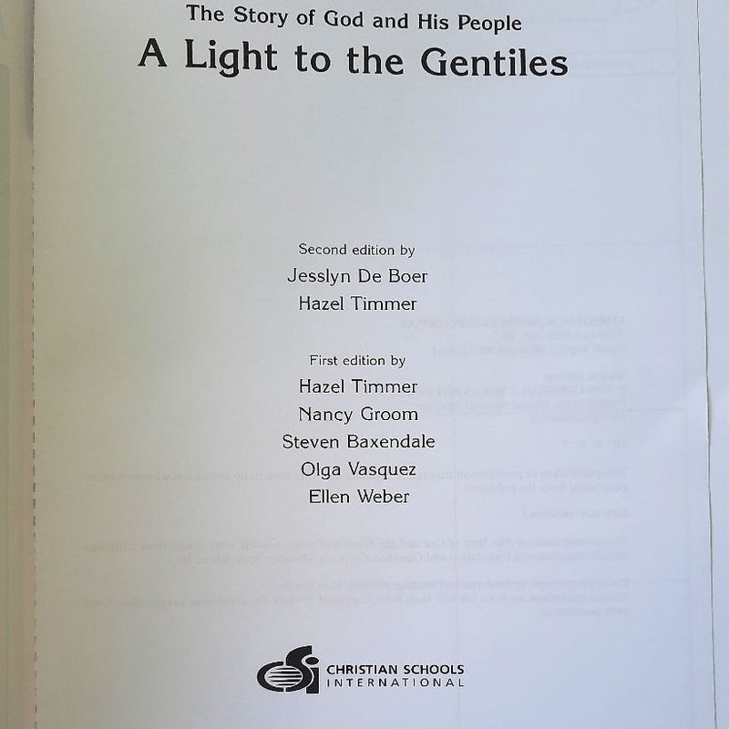 A Light to the Gentiles Bible Curriculum Workbook 7-9th grade