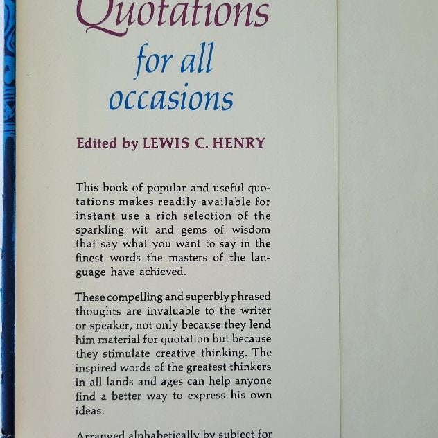 Five Thousand Quotations for All Occasions (Very good HC 1945)