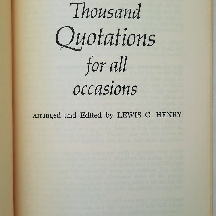 Five Thousand Quotations for All Occasions (Very good HC 1945)