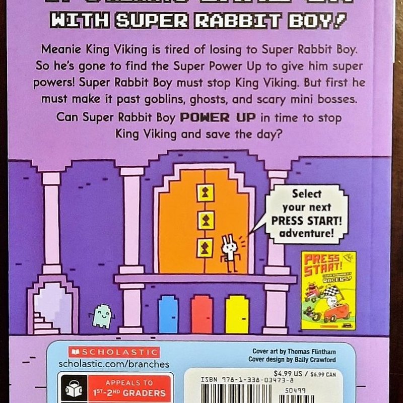 Super Rabbit Boy Powers Up! (Press Start! #2) - Branches Book For Kids, Very Good Condition, By Thomas Flintham