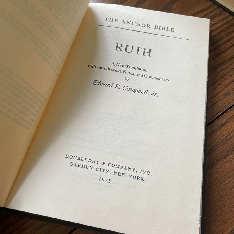The Anchor Bible Book of Ruth