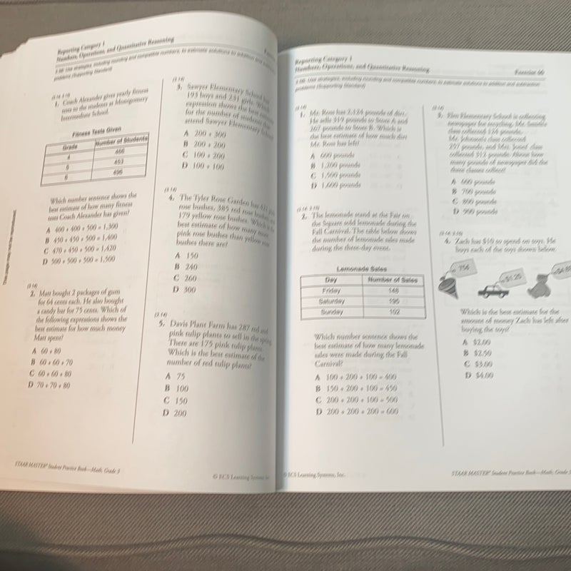 STAAR MASTER Student Practice Book, Math, Gr. 3