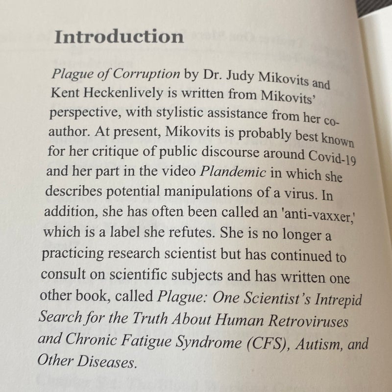 Summary of Plague of Corruption by Dr. Judy Mikovits and Kent Heckenlively, JD