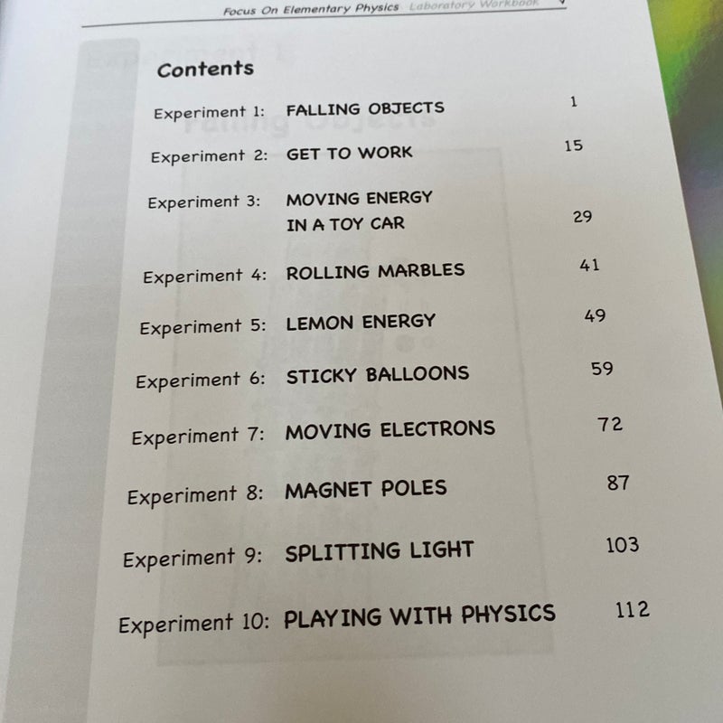 Focus on Elementary Physics Laboratory Workbook