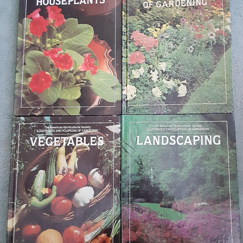 Set of 4 American Horticultural Society Illustrated Encyclopedia  of Gardening 