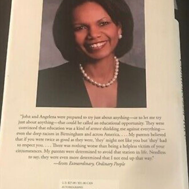 Extraordinary Ordinary People By Condoleezza Rice Hardcover 1st Ed 1st Print