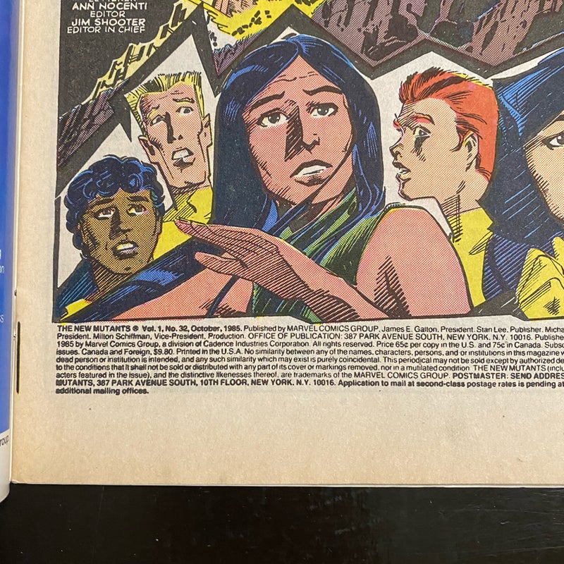 New Mutants 32  (1985) Marvel Comic  VF PDL