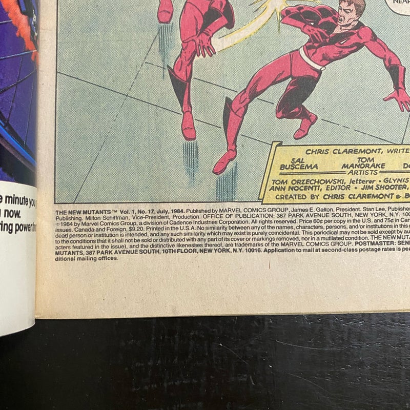 New Mutants #17 C.Claremont, Bill Sienkiewicz  Marvel 1984  VF- PDL