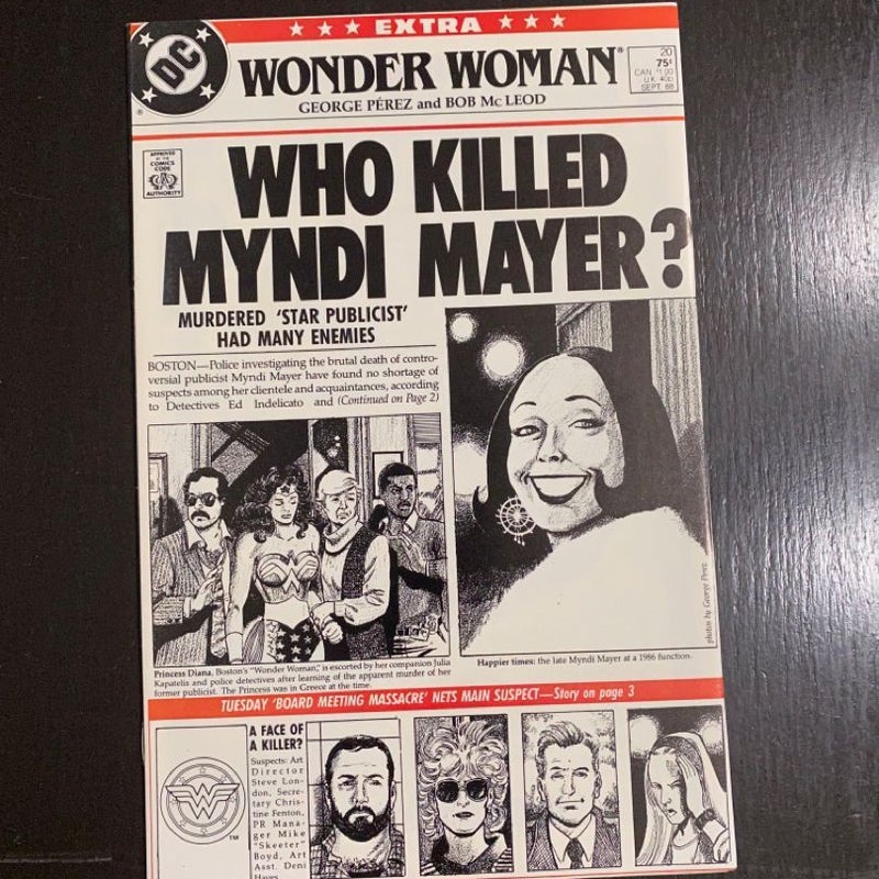 Wonder Woman #20 (1988, DC) Who Killed Myndi Mayer? NM SDL