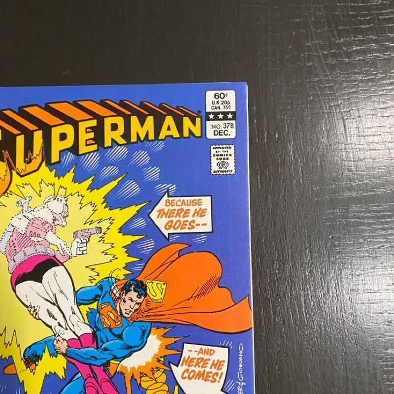 Superman 378 comic  Here comes Colonel Future DC NM- SDL