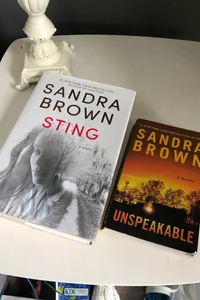 Lot 2 Sandra Brown Books Sting and Unspeakable 