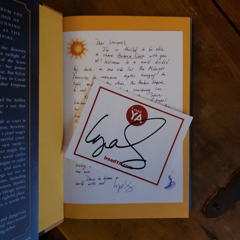 Amber and Dusk (SIGNED BOOKPLATE & AUTHOR LETTER)