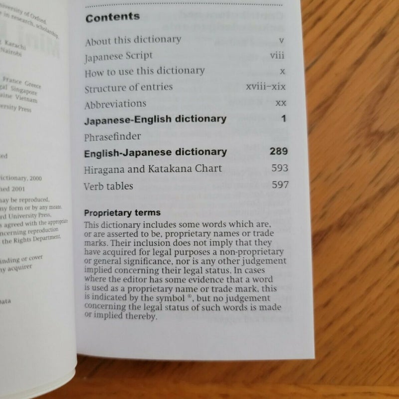 Oxford Japanese Mini Dictionary

