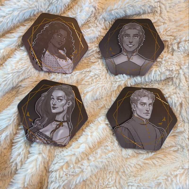 Serpent and Dove Fairyloot coasters