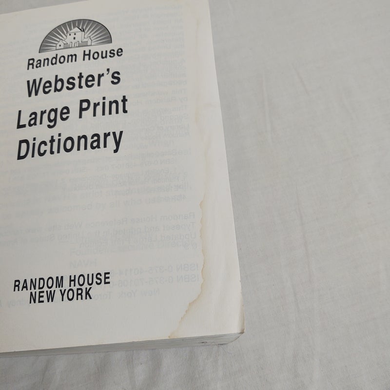 Random House Webster's Large Print Dictionary