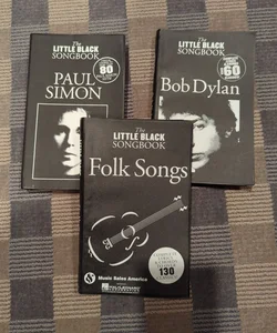 Set of three songbooks: Folk songs, Bob Dylan and Paul Simon 