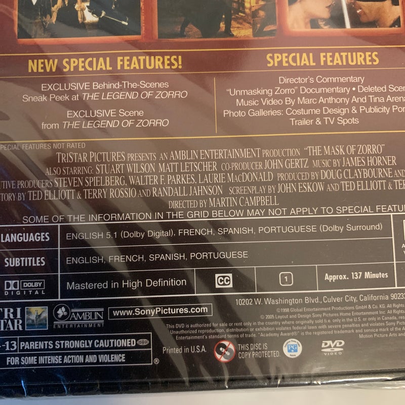 The Mask of Zoro 📀 dvd movie 