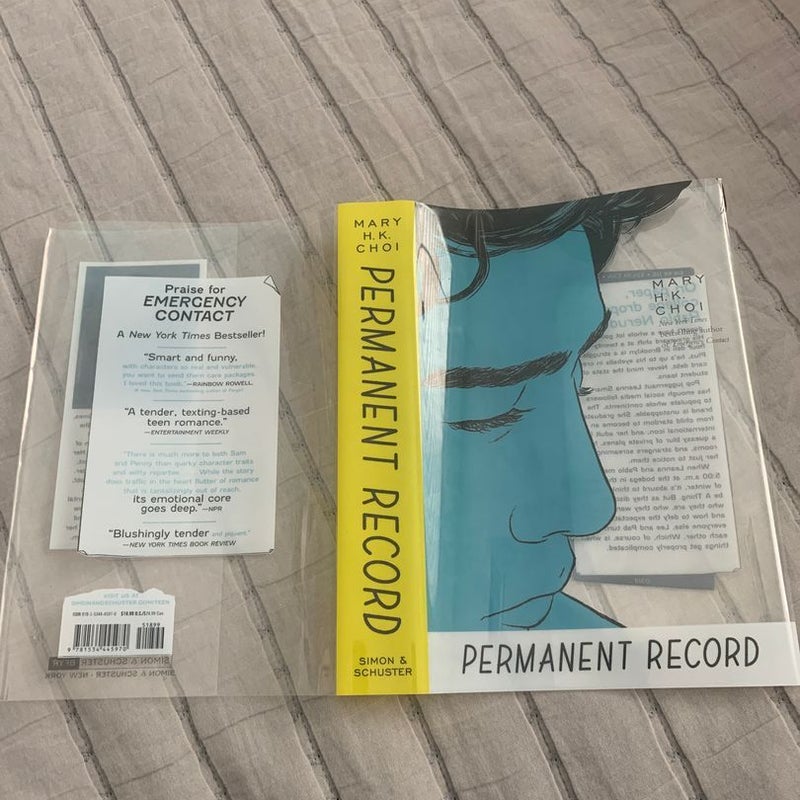 Permanent Record (transparent dust jacket)