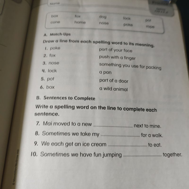 Treasures phonics/spelling practice workbook grade 2