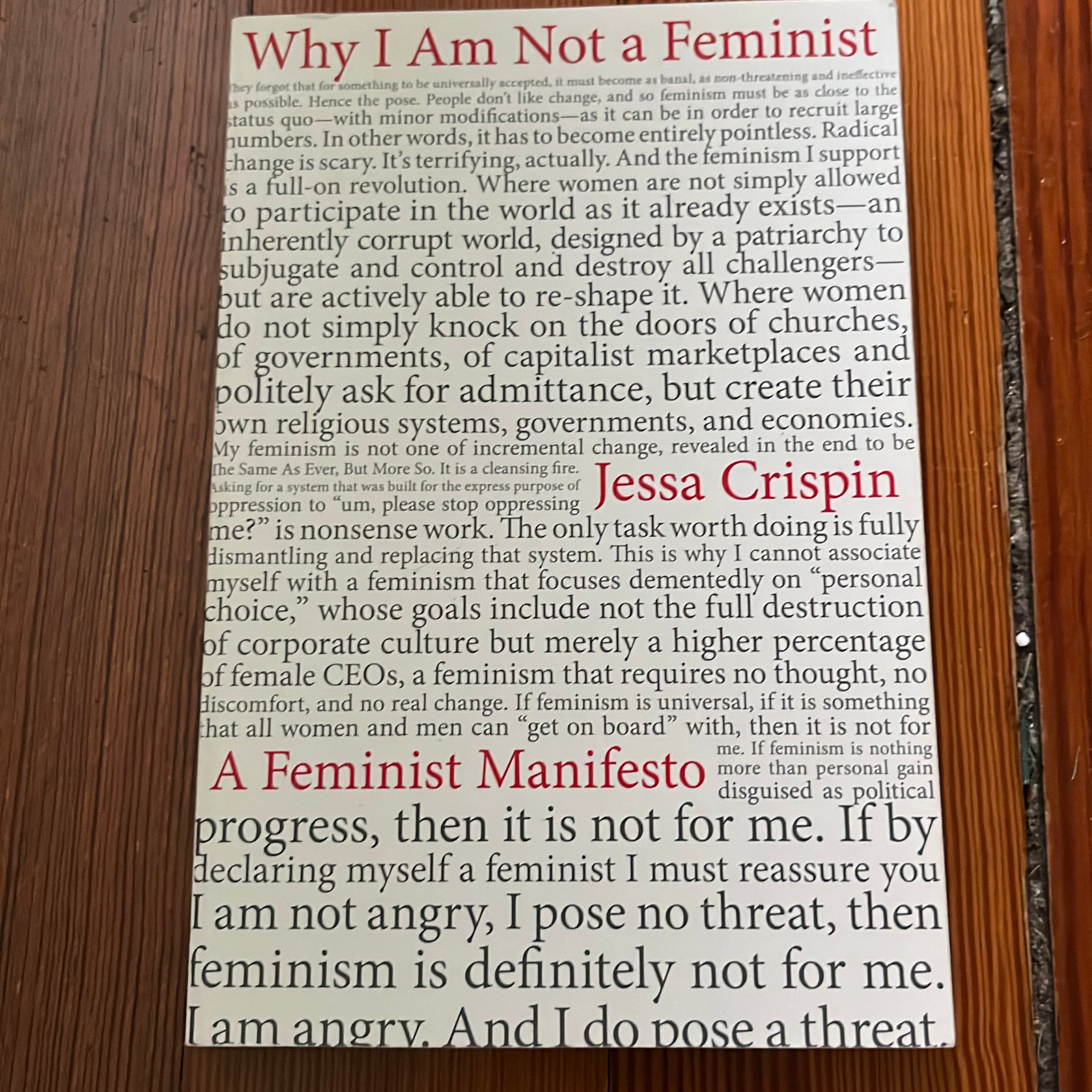 Why I Am Not a Feminist