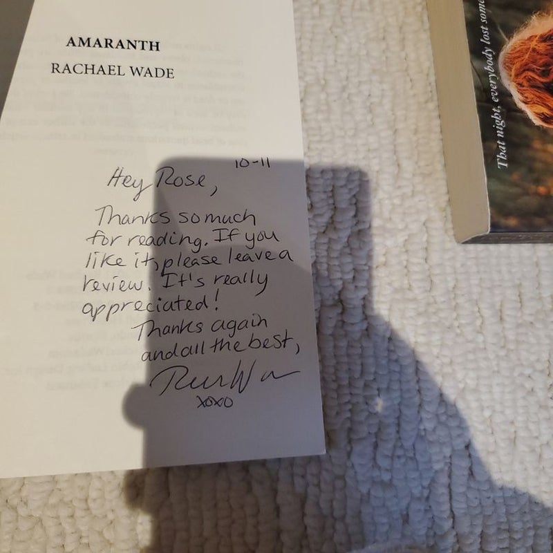 Amaranth books 1-3 signed and personalized 