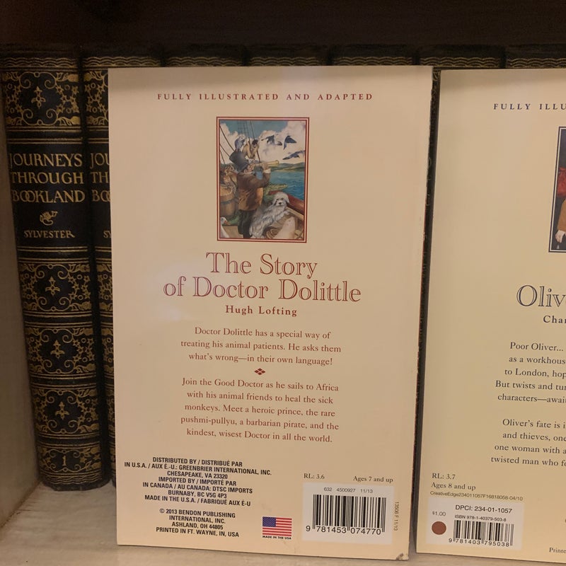 Dr. Dolittle, Oliver Twist, Huckleberry Finn