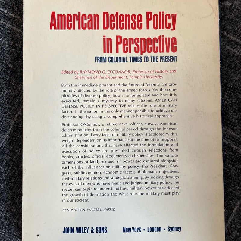 American Defense Policy in Perspective Paper